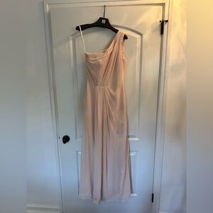 Monique Lhuillier One-Shoulder Blush Dress